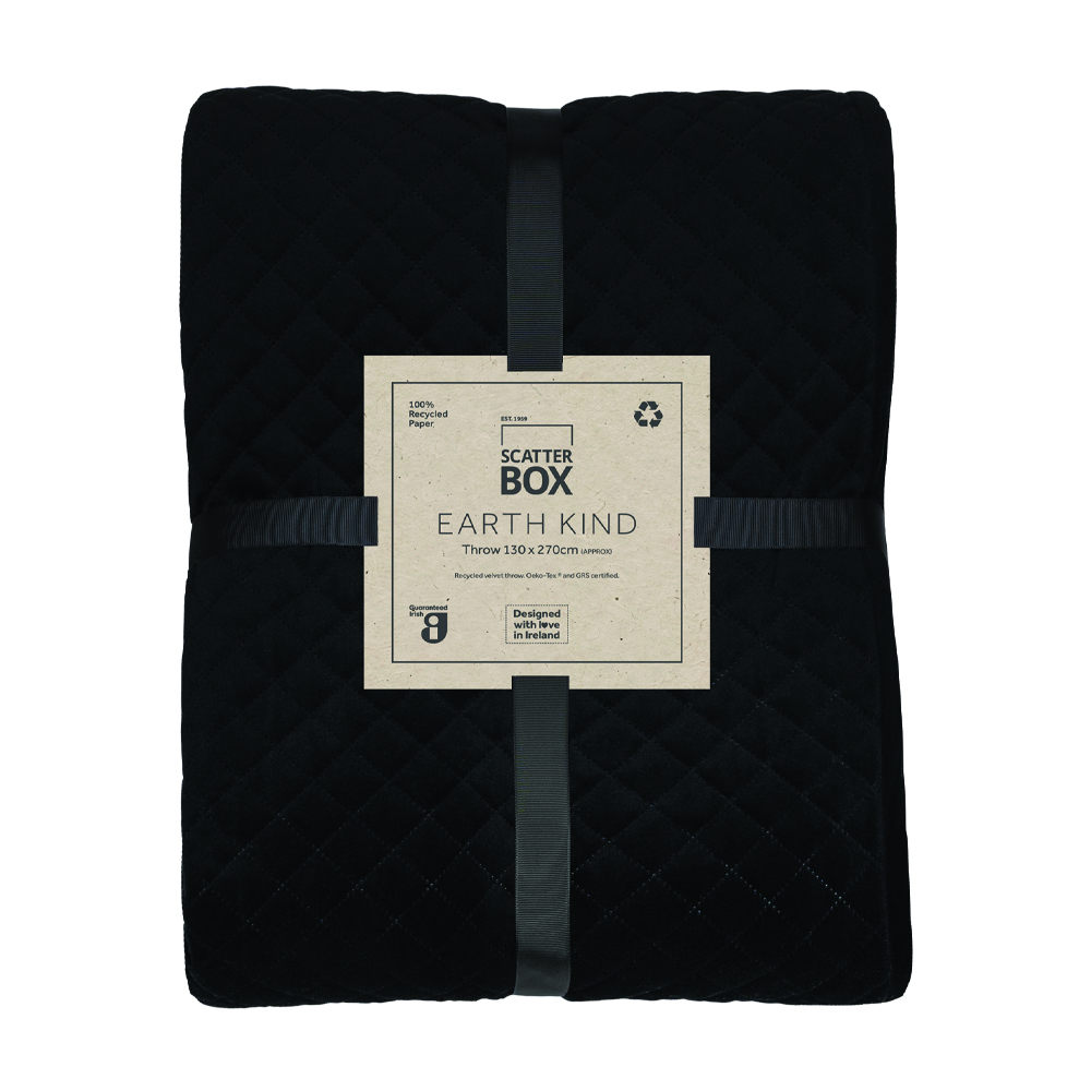 Erin Geometric Velvet Throw By Scatter Box In Black